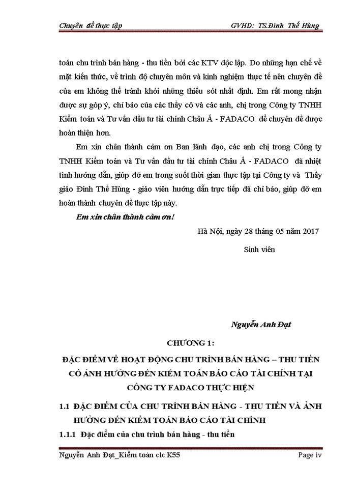 image for page Hoàn thiện quy trình kiểm toán chu trình bán hàng - thu tiền trong kiểm toán Báo cáo tài chính do công ty TNHH Kiểm toán và Tư vấn đầu tư tài chính Châu Á - FADACO  thực hiện
