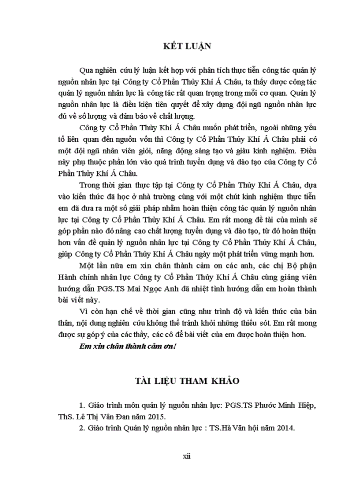 image for page Hoàn thiện công tác quản lý Nguồn nhân lực tại Công ty Cổ phần Thủy khí Á Châu