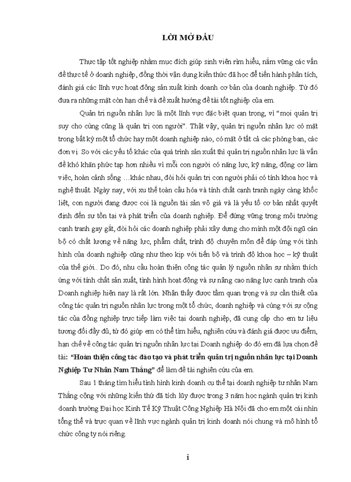 image for page Giải pháp hoàn thiện công tác quản trị nguồn nhân lực tại Doanh Nghiệp Tư Nhân Nam Thắng