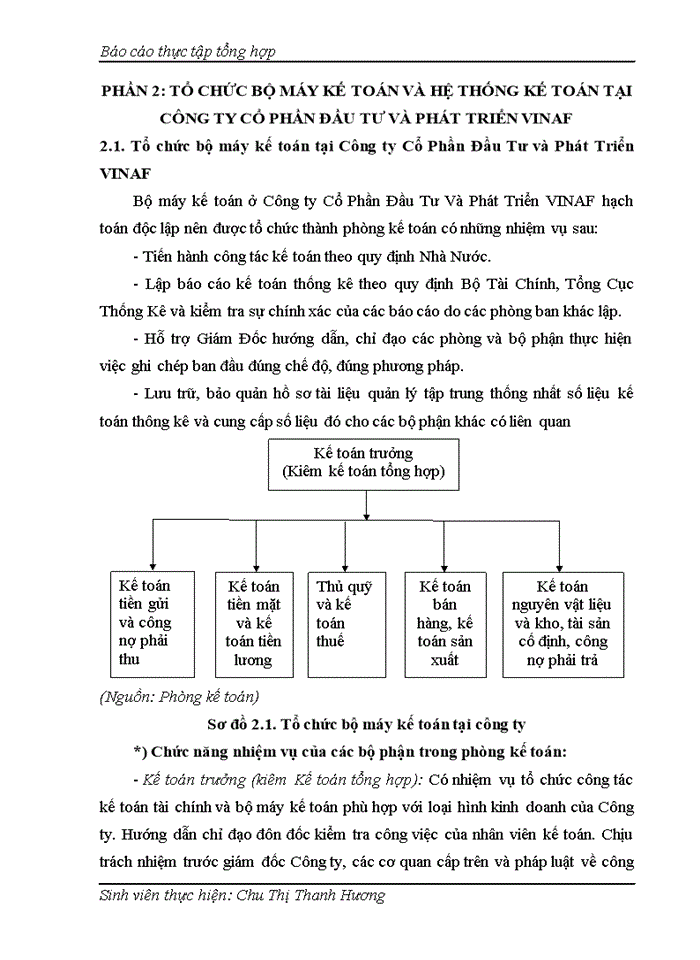 image for page Đánh giá về tình hình tổ chức hạch toán kế toán tại Công ty Cổ Phần Đầu Tư và Phát Triển VINAF