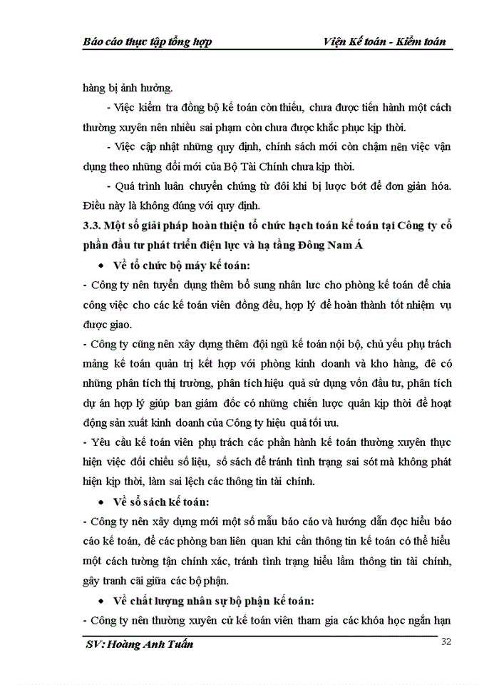 image for page Đánh giá khái quát về tình hình tổ chức kế toán tại Công ty cổ phần đầu tư phát triển điện lực và hạ tầng Đông Nam Á