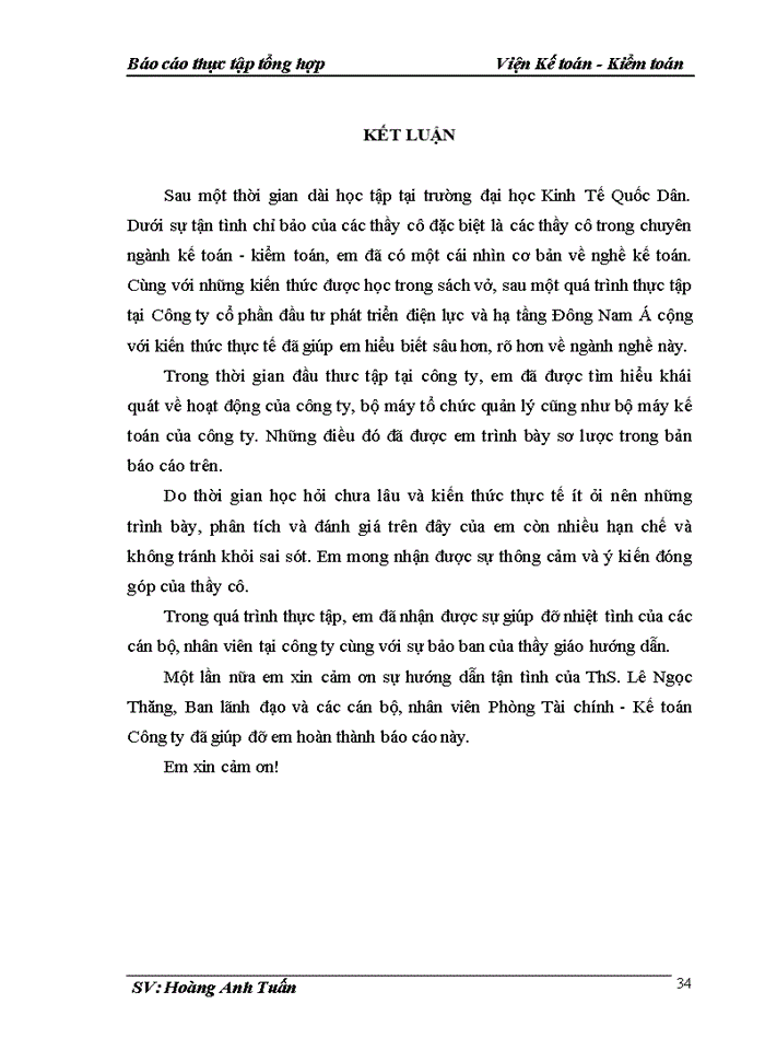 image for page Đánh giá khái quát về tình hình tổ chức kế toán tại Công ty cổ phần đầu tư phát triển điện lực và hạ tầng Đông Nam Á