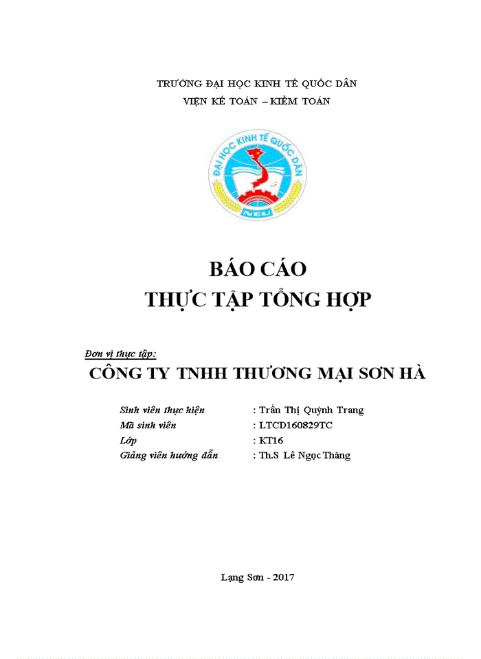 image for page Một số đánh giá về tình hình tổ chức hạch toán kế toán tại công ty TNHH thương mại Sơn Hà