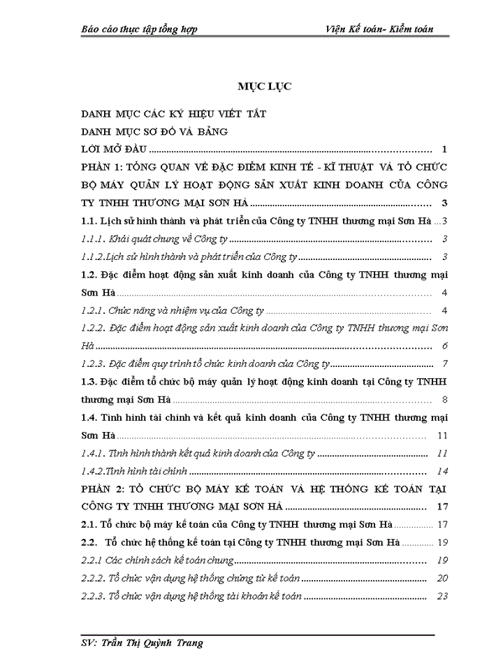 image for page Một số đánh giá về tình hình tổ chức hạch toán kế toán tại công ty TNHH thương mại Sơn Hà