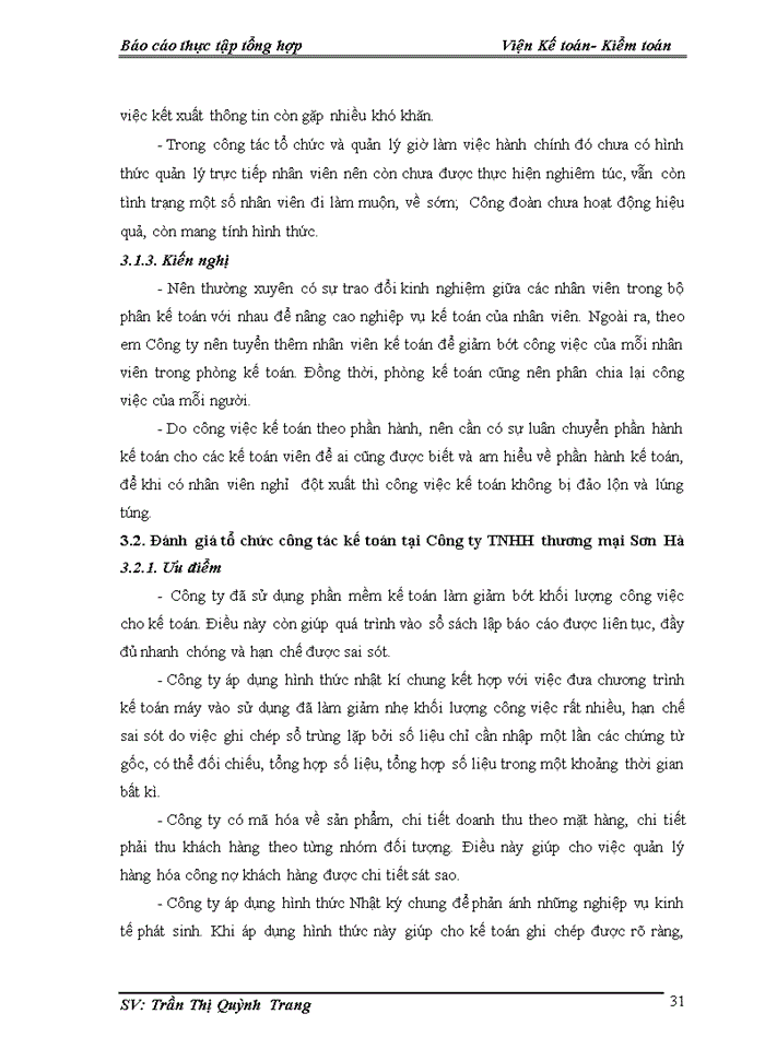 image for page Một số đánh giá về tình hình tổ chức hạch toán kế toán tại công ty TNHH thương mại Sơn Hà