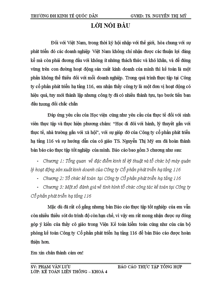 image for page Đánh giá về tình hình tổ chức công tác kế toán tại Công ty Cổ phần phát triển hạ tầng 116