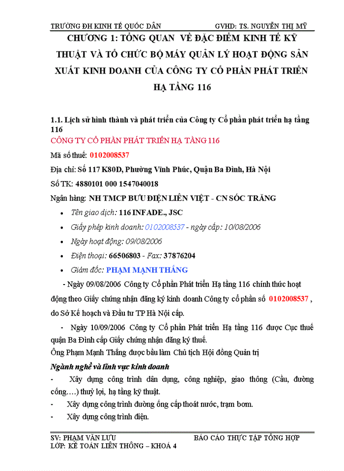 image for page Đánh giá về tình hình tổ chức công tác kế toán tại Công ty Cổ phần phát triển hạ tầng 116