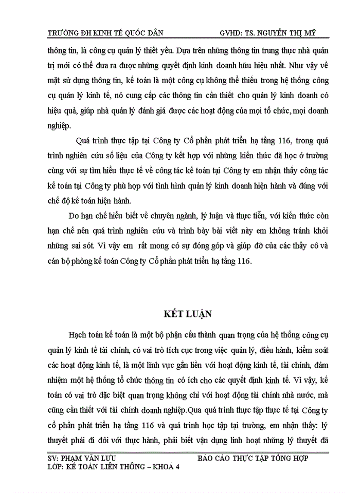 image for page Đánh giá về tình hình tổ chức công tác kế toán tại Công ty Cổ phần phát triển hạ tầng 116