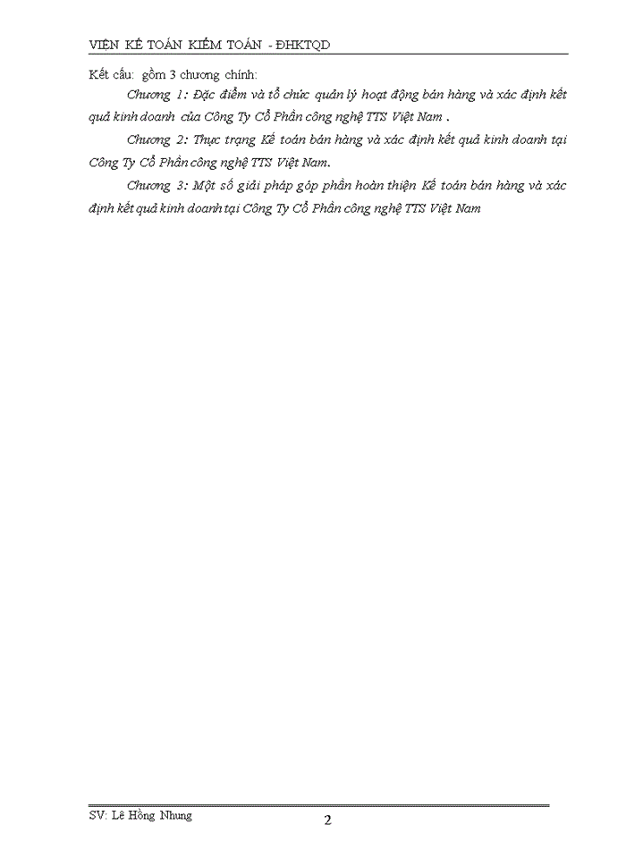 image for page Hoàn thiện kế toán bán hàng và xác định kết quả kinh doanh tại Công Ty Cổ Phần công nghệ TTS Việt Nam