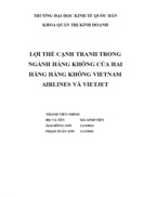 Lợi thế cạnh tranh trong ngành hàng không của hai hãng hàng không vietnam airlines và vietjet