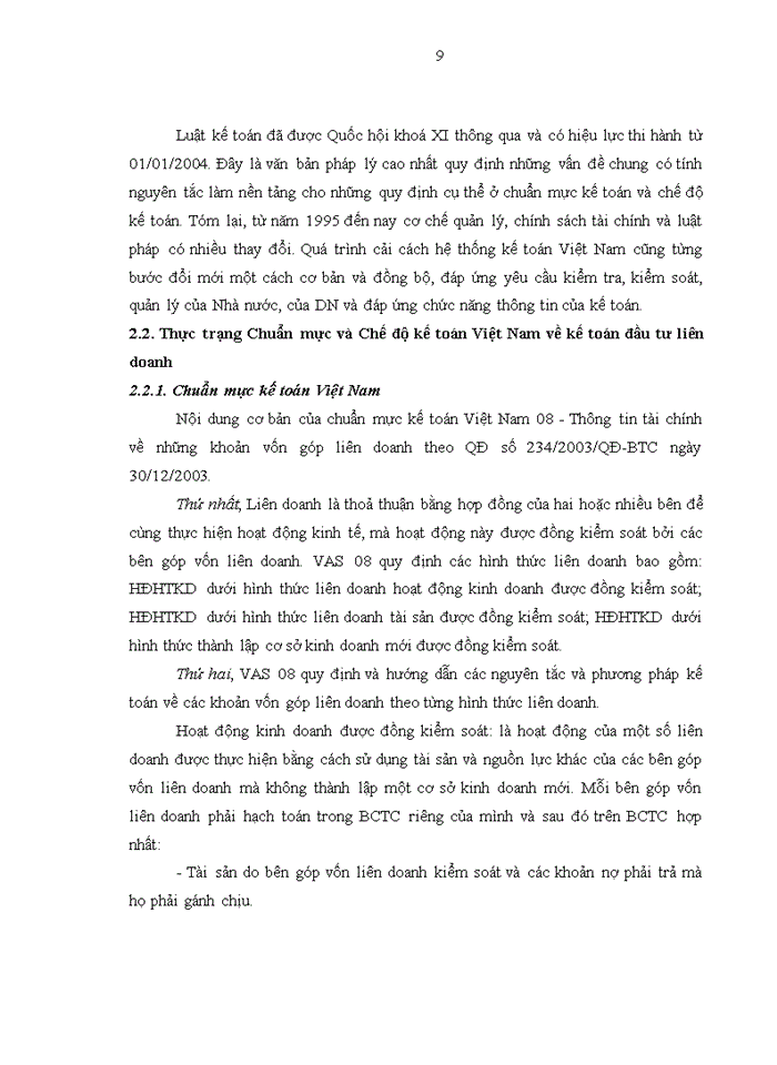 image for page Hoàn thiện kế toán đầu tư liên doanh trong chuẩn mực và chế độ kế toán Việt Nam hiện hành