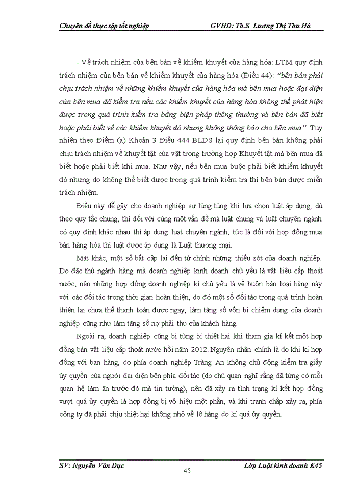 image for page Thực hiện pháp luật về hợp đồng mua bán hàng hóa tại  doanh nghiệp tư nhân Tràng An