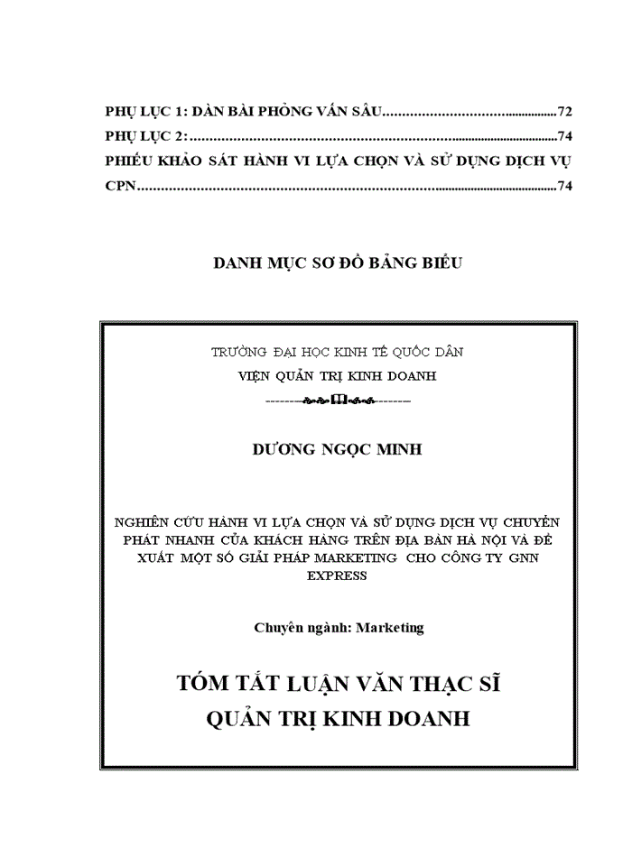 image for page Nghiên cứu hành vi lựa chọn và sử dụng dịch vụ chuyển phát nhanh của khách hàng trên địa bàn Hà Nội và đề xuất một số giải pháp marketing cho công ty GNN express