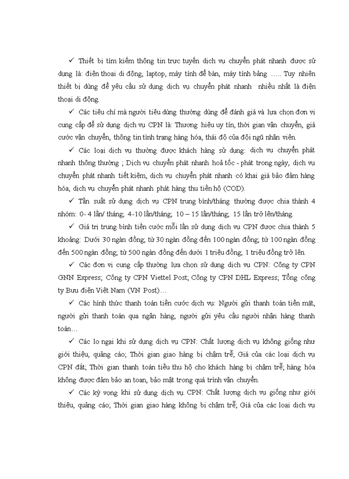 image for page Nghiên cứu hành vi lựa chọn và sử dụng dịch vụ chuyển phát nhanh của khách hàng trên địa bàn Hà Nội và đề xuất một số giải pháp marketing cho công ty GNN express