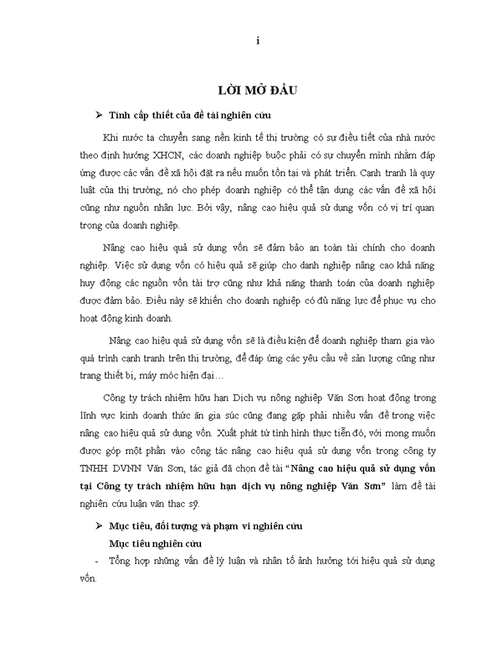 image for page Nâng cao hiệu quả sử dụng vốn tại Công ty trách nhiệm hữu hạn dịch vụ nông nghiệp Văn Sơn