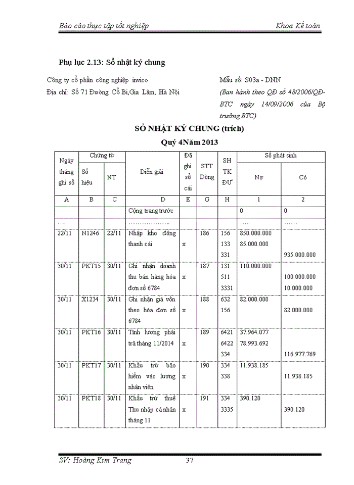 image for page Một số đánh giá về tình hình tổ chức kế toán tại công ty cổ phần công nghiệp invico