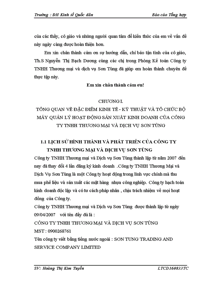 image for page Một số đánh giá về tình hình tổ chức hạch toán kế toán tại công ty tnhh tm và dv Sơn Tùng