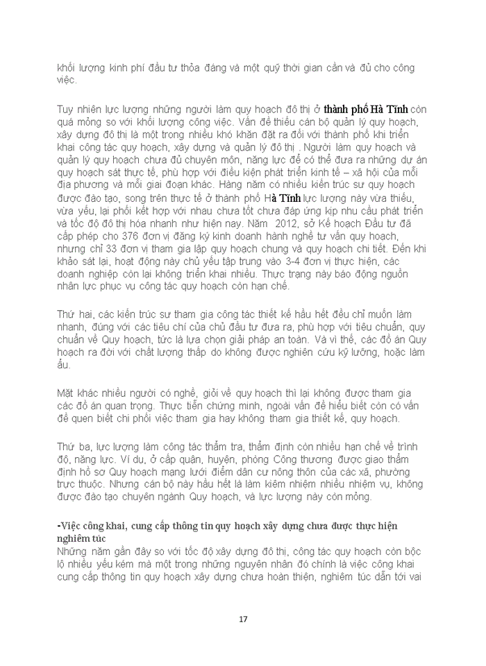 image for page Thực trạng công tác quản lý quy hoạch  đô thị ở thành phố hà tĩnh hiện nay và một số kiến nghị
