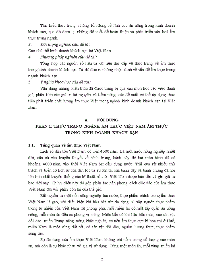 image for page Khai thác các giá trị đặc sắc của ẩm thực việt nam trong ngành kinh doanh khách sạn. (hiện tại, tồn đọng, kinh nghiệm, đề xuất)