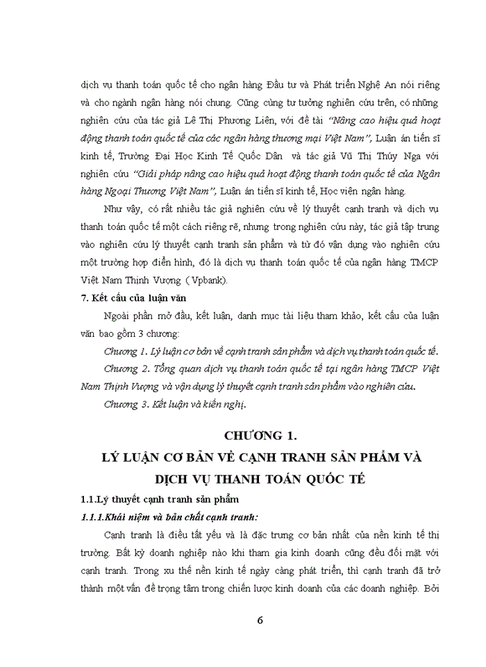 image for page Lý thuyết cạnh tranh về sản phẩm và nghiên cứu điển hình Dịch vụ thanh toán quốc tế của ngân hàng TMCP Việt Nam Thịnh Vượng.