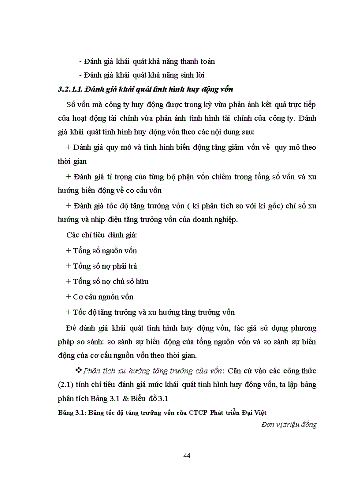 image for page Phân tích báo cáo tài chính của Công ty cổ phần Phát triển Đại Việt