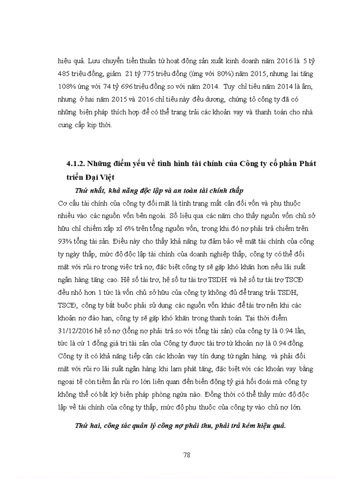 image for page Phân tích báo cáo tài chính của Công ty cổ phần Phát triển Đại Việt