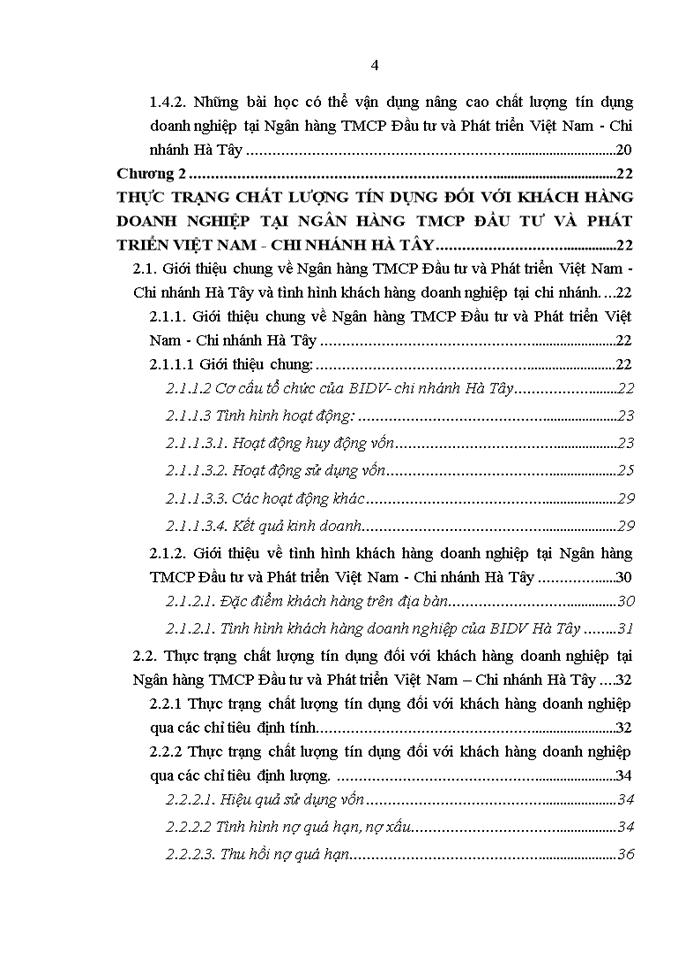 image for page Nâng cao chất lượng tín dụng đối với khách hàng doanh nghiệp tại Ngân hàng TMCP Đầu tư và Phát triển Việt Nam – Chi nhánh Hà Tây
