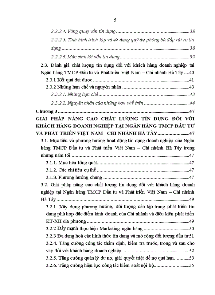 image for page Nâng cao chất lượng tín dụng đối với khách hàng doanh nghiệp tại Ngân hàng TMCP Đầu tư và Phát triển Việt Nam – Chi nhánh Hà Tây