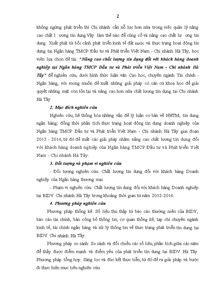 image for page Nâng cao chất lượng tín dụng đối với khách hàng doanh nghiệp tại Ngân hàng TMCP Đầu tư và Phát triển Việt Nam – Chi nhánh Hà Tây