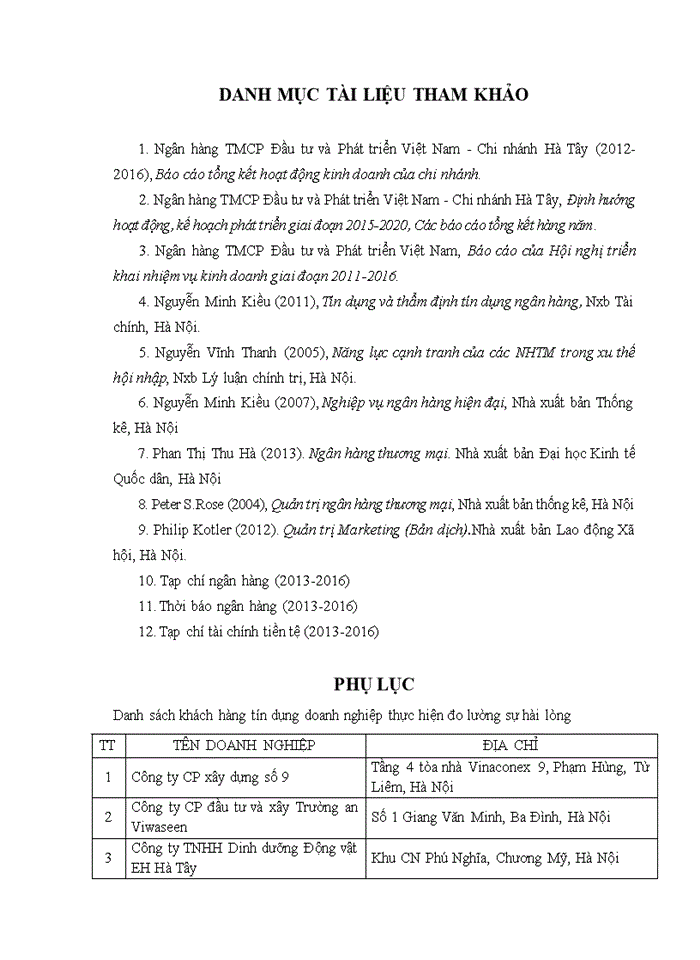 image for page Nâng cao chất lượng tín dụng đối với khách hàng doanh nghiệp tại Ngân hàng TMCP Đầu tư và Phát triển Việt Nam – Chi nhánh Hà Tây