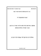 Quản lý nhà nước đối với chương trình dinh dưỡng ở việt nam