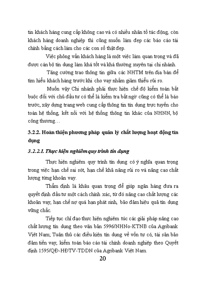 image for page Quản lý chất lượng tín dụng tại Ngân hàng Nông nghiệp và Phát triển nông thôn Việt Nam – Chi nhánh Bắc Giang