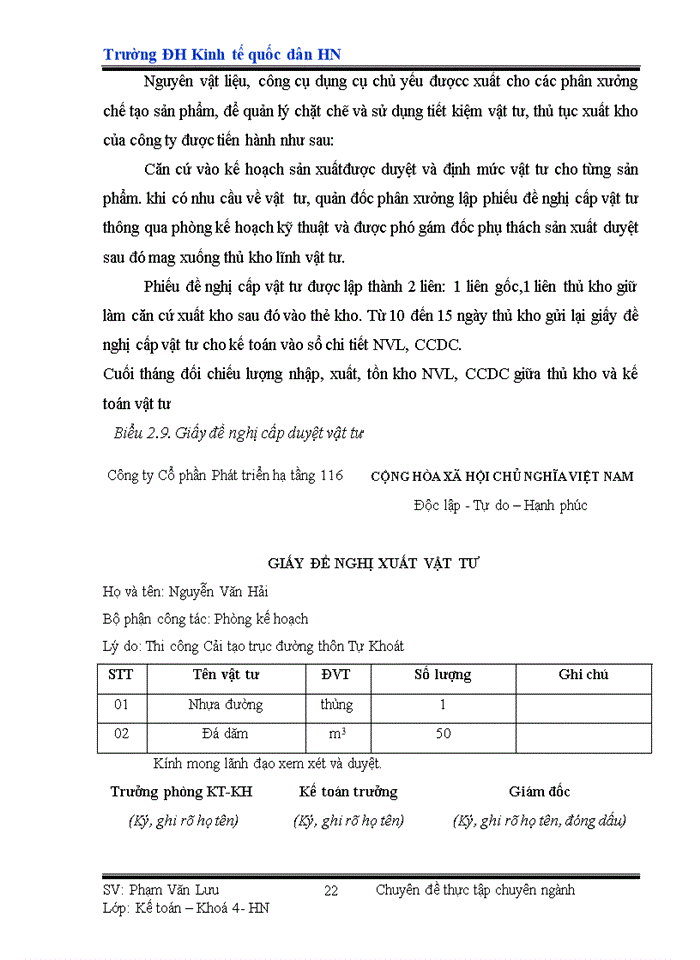 image for page Hoàn thiện công tác hạch toán Nguyên vật liệu tại Công ty Cổ phần phát triển hạ tầng 116
