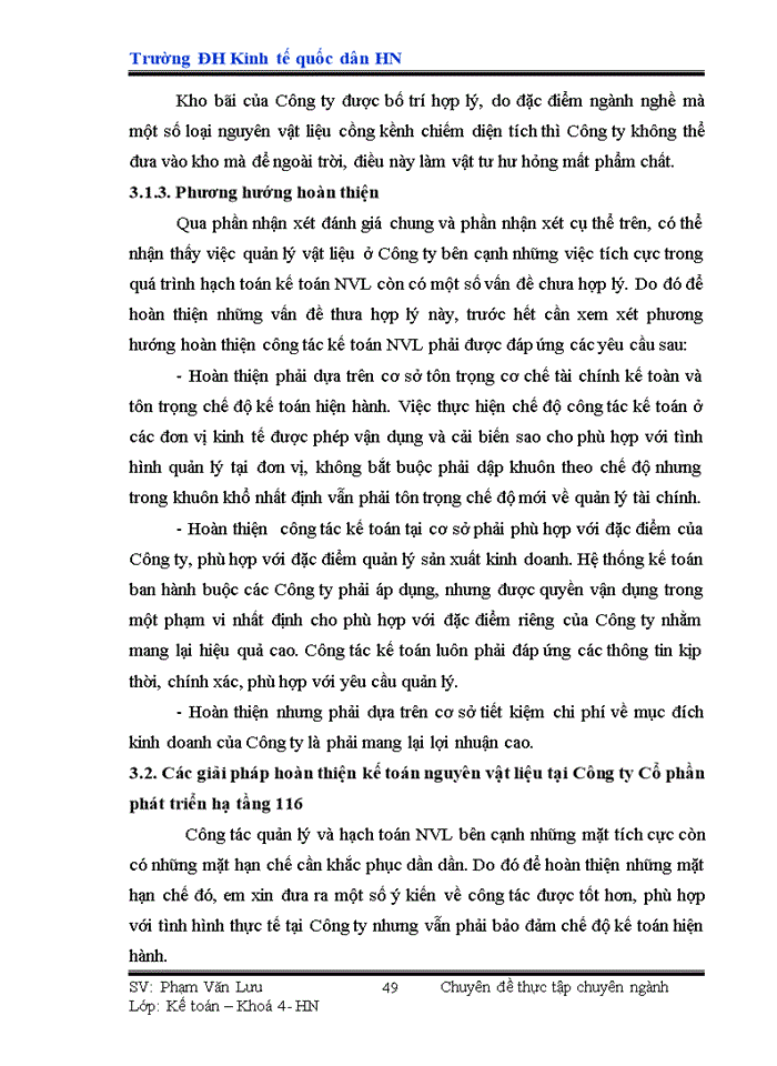 image for page Hoàn thiện công tác hạch toán Nguyên vật liệu tại Công ty Cổ phần phát triển hạ tầng 116