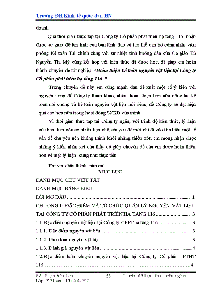 image for page Hoàn thiện công tác hạch toán Nguyên vật liệu tại Công ty Cổ phần phát triển hạ tầng 116