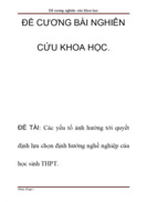 Các yếu tố ảnh hưởng tới quyết định lựa chọn định hướng nghề nghiệp của học sinh THPT.