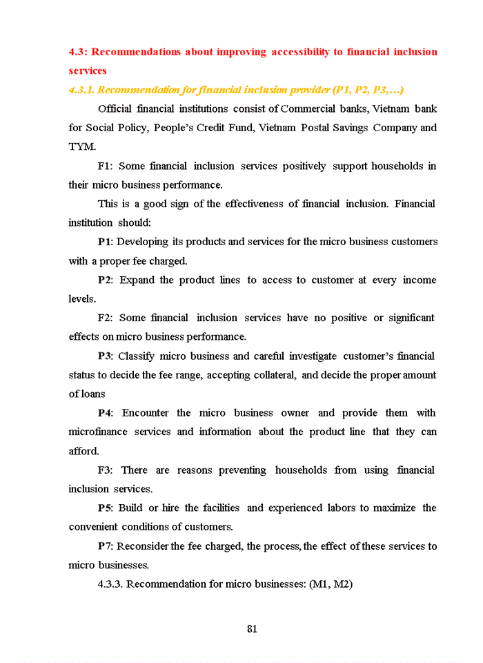 image for page Model and the research results of the relationship between financial inclusion accessibility and financial performance of the micro business in hanoi