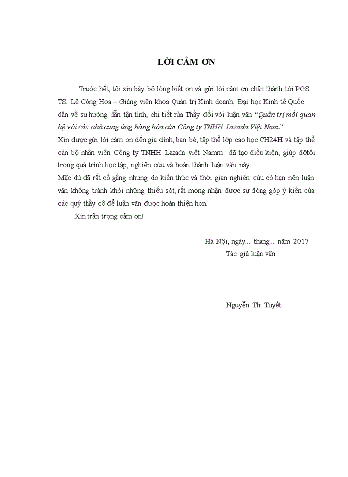 image for page Quản trị mối quan hệ với các nhà cung ứng hàng hóa của Công ty TNHH Lazada Việt Nam