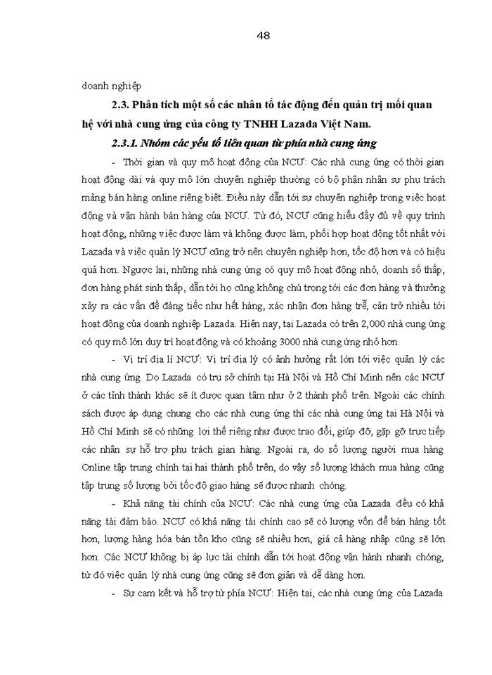 image for page Quản trị mối quan hệ với các nhà cung ứng hàng hóa của Công ty TNHH Lazada Việt Nam