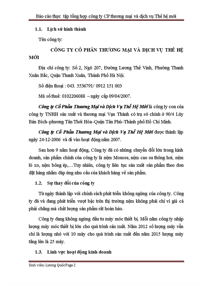 image for page Báo cáo thực tập tổng hợp tại công ty cổ phần thương mại và dịch vụ thế hệ mới