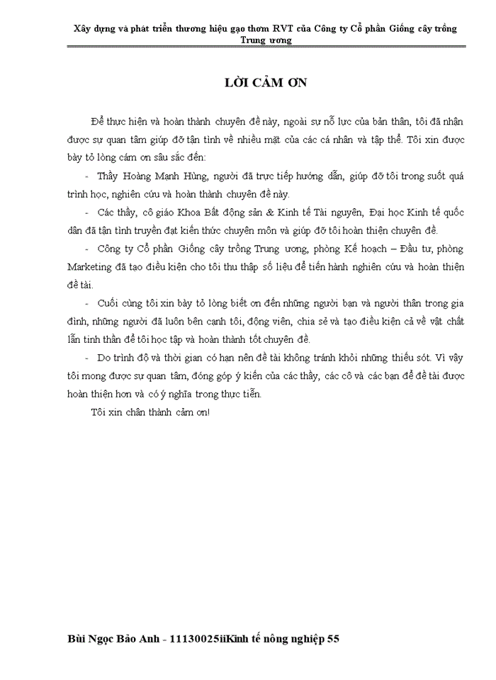 image for page Xây dựng và phát triển thương hiệu gạo thơm RVT của Công ty Cổ phần Giống cây trồng Trung ương