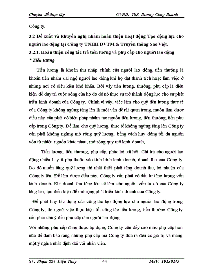 image for page Một số giải pháp nhằm hoàn thiện công cụ tạo động lực cho người lao động tại công ty TNHH DVTM & Truyền thông Sao Việt