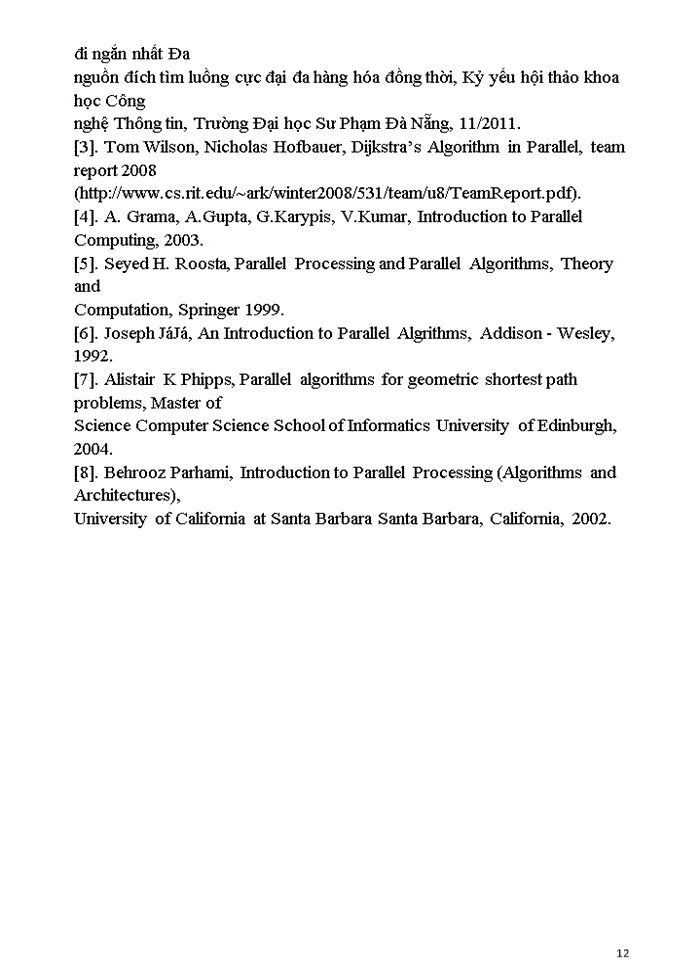 image for page Thuật toán song song Dijkstra tìm đường đi ngắn nhất từ một đỉnh đến tất cả các đỉnh