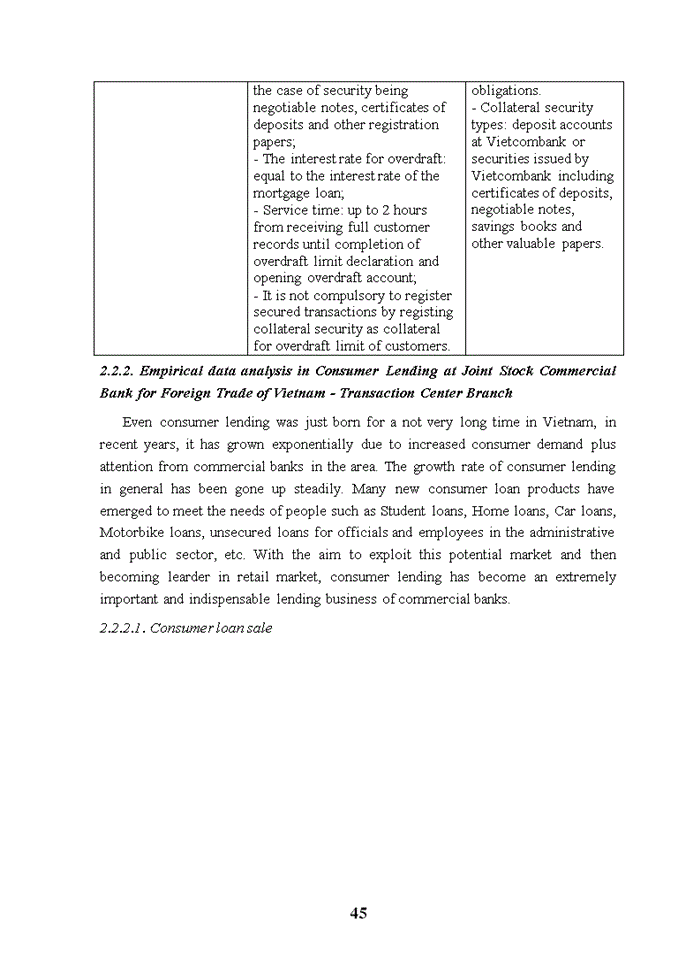 image for page Expanding Consumer Lending at Joint Stock Commercial Bank for Foreign Trade Of Vietnam - Transaction Center Branch