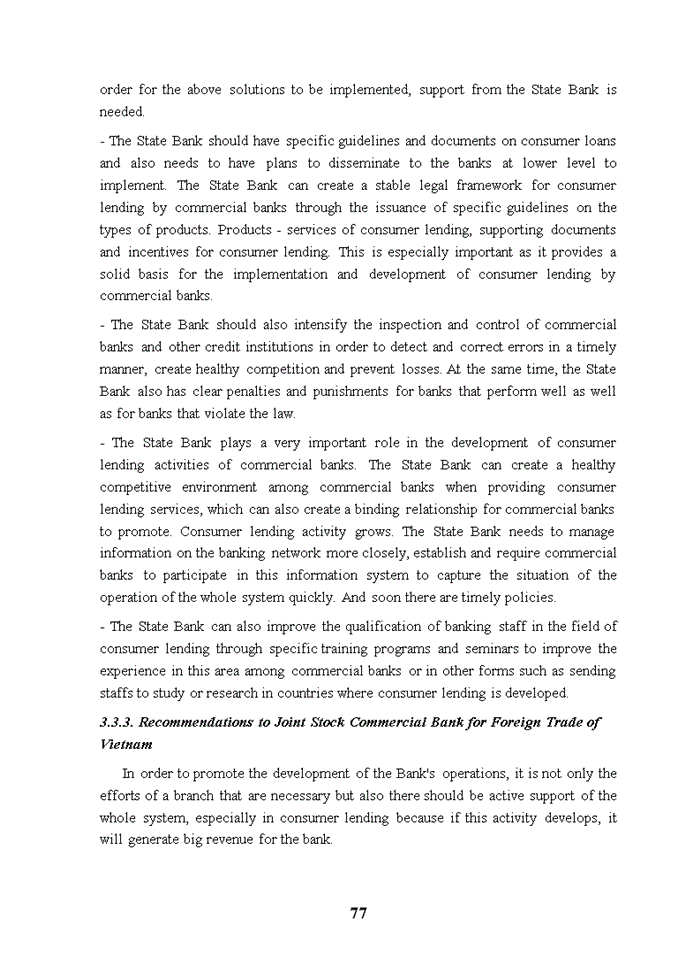 image for page Expanding Consumer Lending at Joint Stock Commercial Bank for Foreign Trade Of Vietnam - Transaction Center Branch