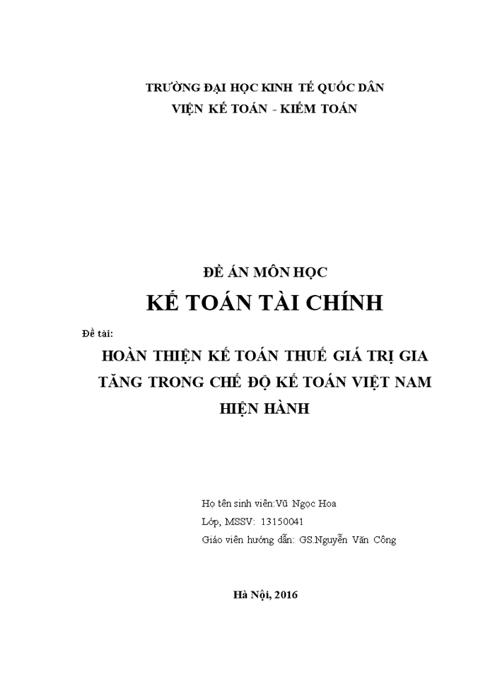 Hoàn thiện chế độ kế toán việt nam hiện hành về kế toán thuế giá trị gia tăng