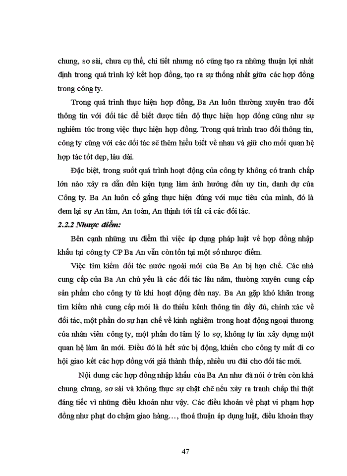 image for page Thực tiễn áp dụng pháp luật về hợp đồng nhập khẩu hàng hóa tại Công ty Cổ phần Ba An
