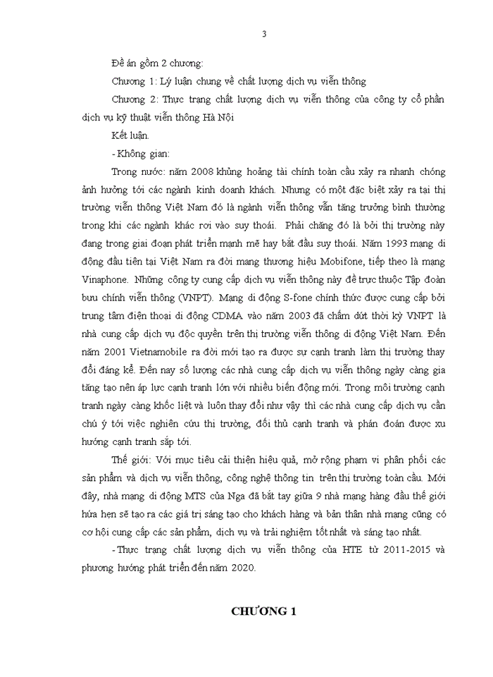 Nâng cao chất lượng dịch vụ viễn thông của công ty cổ phần dịch vụ kỹ thuật viễn thông Hà Nội