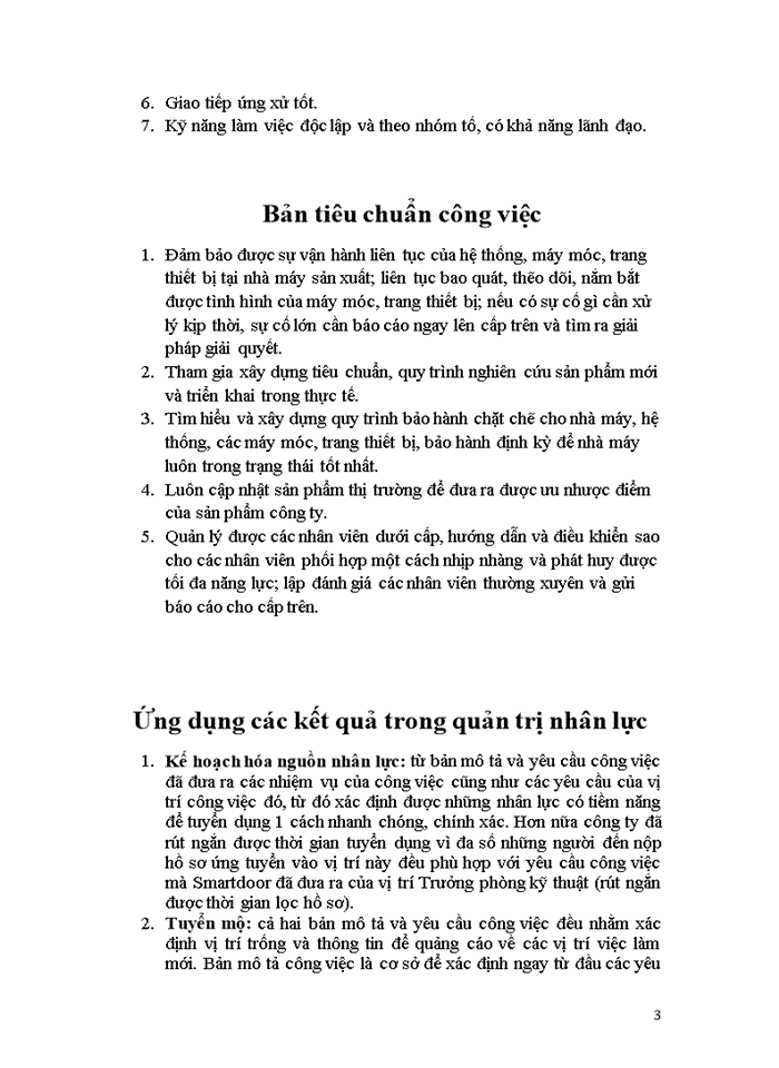 Quản lý các hoạt động tiêu chuẩn, hiệu chỉnh thiết bị, máy móc.