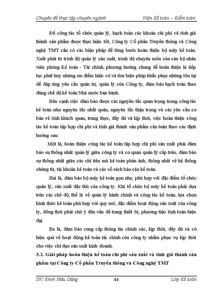 image for page Hoàn thiện kế toán chi phí sản xuất và tính giá thành sản phẩm tại Công ty Cổ phần Truyền thông và Công nghệ TMT